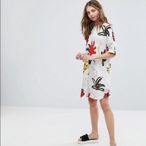 Monki Printed Button Through Dress